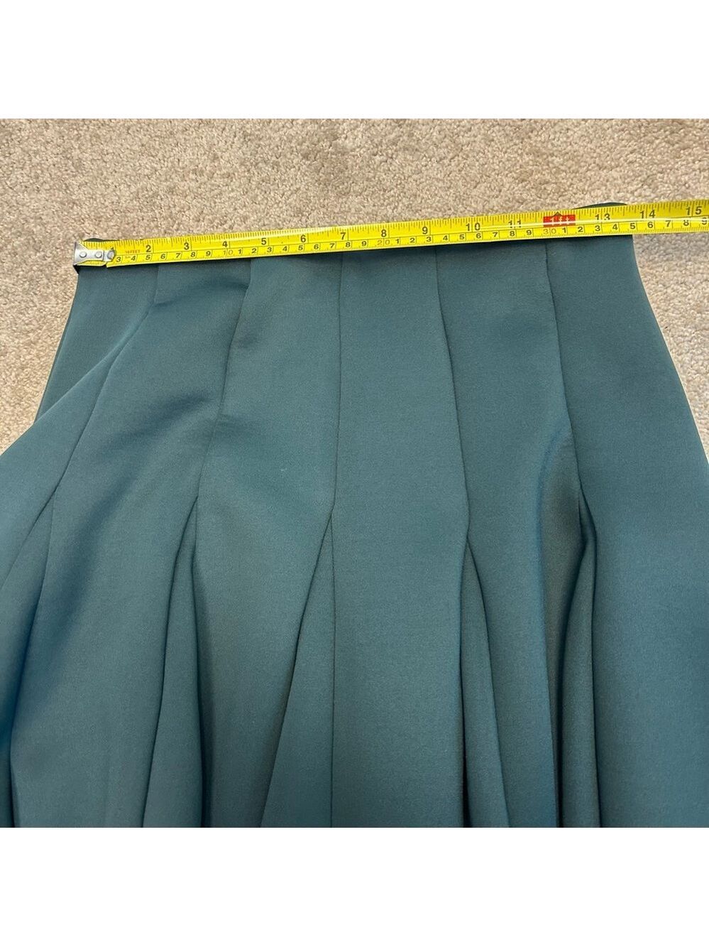 Anthropologie Maeve Holly Green Scuba Godet Maxi Skirt Sz S NWT new with tag - Picture 7 of 11